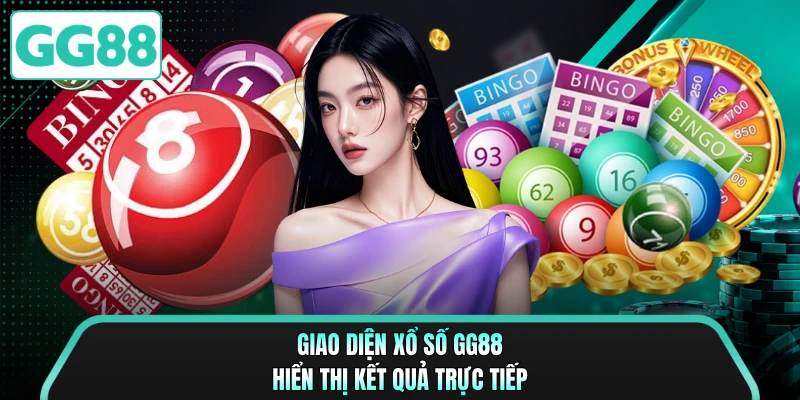 Giao diện xổ số GG88 hiển thị kết quả trực tiếp